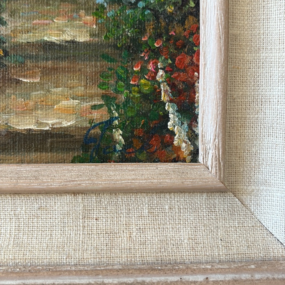 Original oil painting cottagecore cabin and flowes - Picture 4 of 8